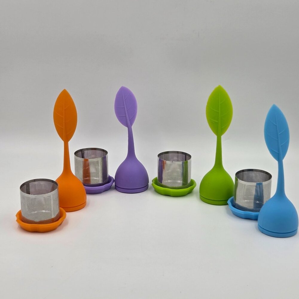 Fine Mesh Loose Leaf Tea Filter Set of 4 Steeper with Silicone Handles - Picture 4 of 9